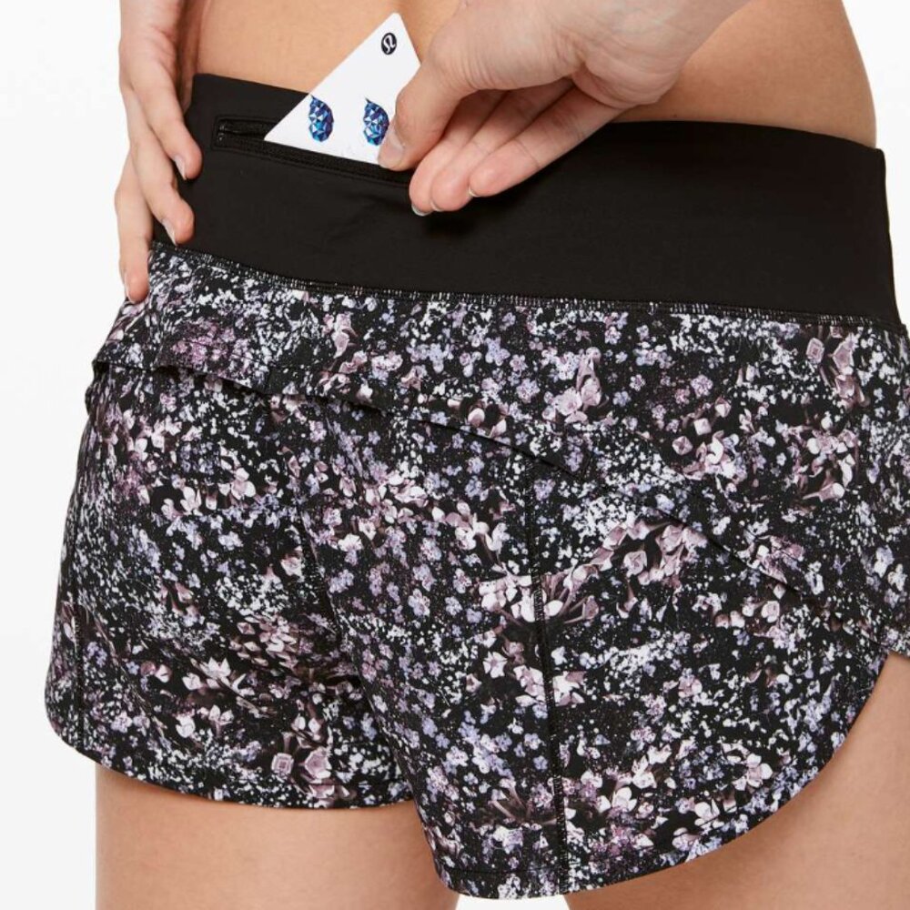 Lululemon Speed Up Short *2.5" Floral Spritz Multi / Black